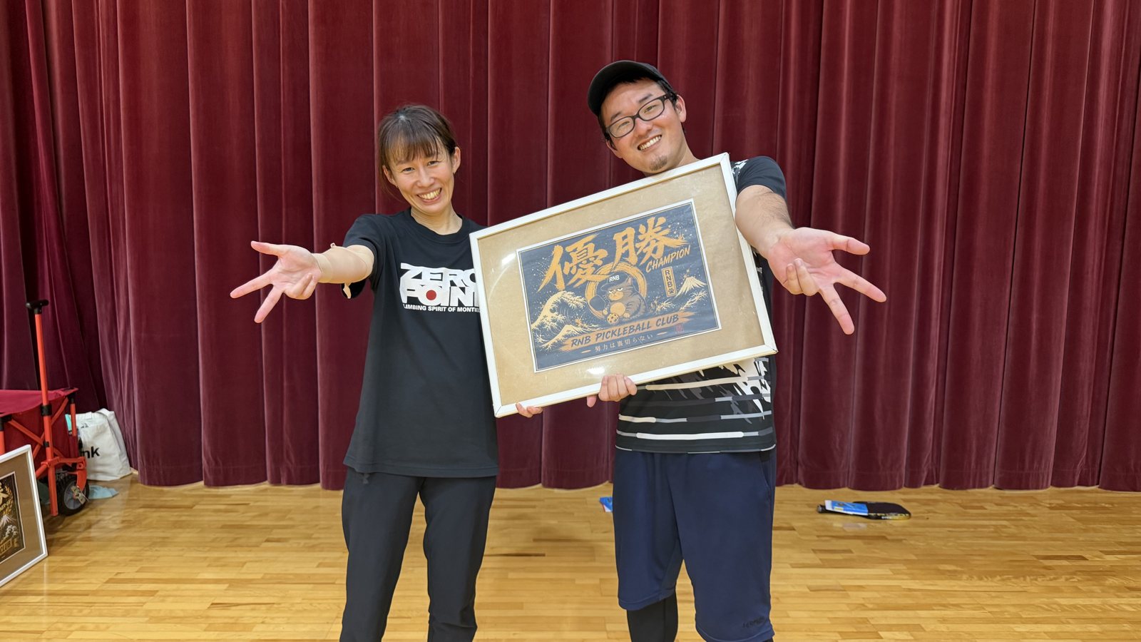 表彰式 優勝ペアの記念撮影